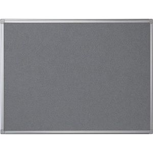 Pergamy textielbord met aluminium frame ft 60 x 90 cm, grijs