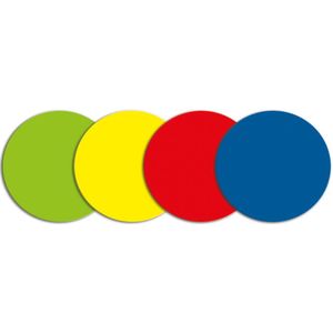 Symbool Cirkel geel, set van 5 stuks