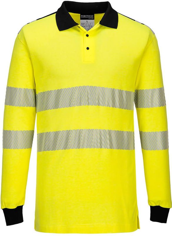 PW3 Vlamvertragende Modaflame Hi-Vis Poloshirt maat L, Yellow/Black