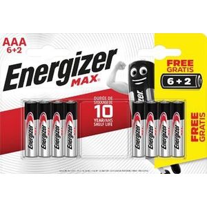 Energizer batterijen Max AAA, blister van 6+2 gratis