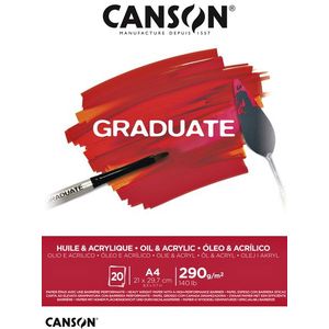 Olie Acrylblok Canson Graduate A4 290gr 20vel