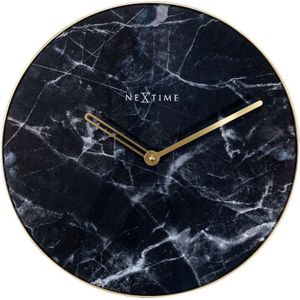 Wandklok NeXtime Marble diameter  40 cm zwart NE-8189ZW