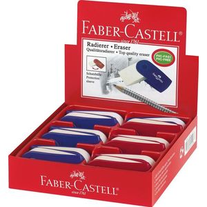 gum Faber-Castell SLEEVE rood/blauw assorti