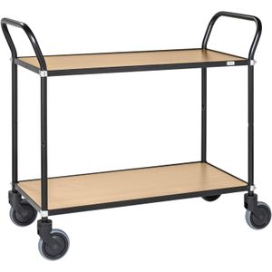 Design-trolley zwart/hout beuken