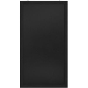 Wandbord voorzien van een mat zwarte lijst van dennenhout. Geschikt voor binnen gebruik. Stevig afgewerkt, afgerond en in verste