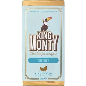 King Monty chocoladereep, Pop Rice, reep van 90 g, pak van 12 stuks
