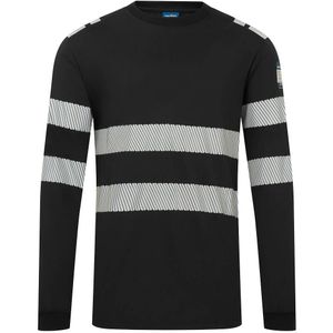 PW3 Modaflame gebreid Hi-Vis FR T-shirt met lange mouwen maat L, Black
