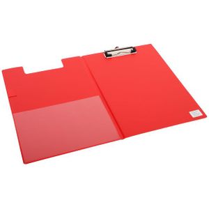 Klembordmap Quantore A4 staand PVC rood met 100mm klem  penlus