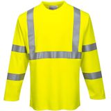 Vlamvertragend Hi-Vis T-Shirt met lange mouwen maat XL, Yellow