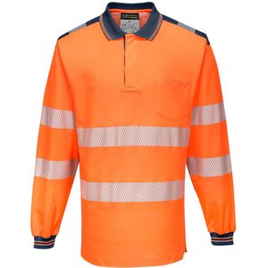 PW3 Hi-Vis Poloshirt Langemouw maat 5XL, OrNa
