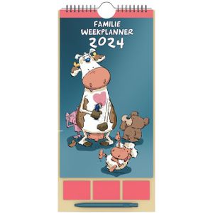 Familiekalender 2024 Lannoo Ritstier 210x435 met plakbriefjes
