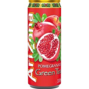 Arizona ijsthee Pomegranate Green Tea, blik van 33 cl, pak van 12