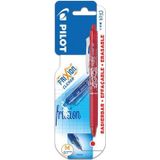 Pilot balpen FriXion Ball Clicker, schrijfbreedte: 0,7 mm, medium punt, op blister, rood