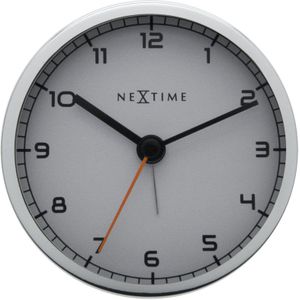 Wekker NeXtime 9 x 9 x 7.5 cm, metaal, zwart, 'Company Alarm'