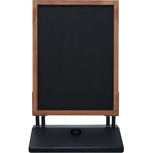 Stoepbord van dennenhout met een naturlijke afwerking. Stevig afgewerkt, houten frame, voorzien van een 3mm dik melamine gecoat