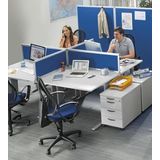 Tafelscheidingswand MIAMI 1200 melamine decor lichtgrijs