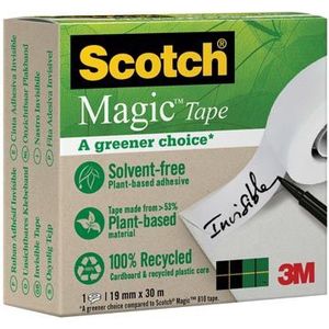 Plakband Magic Tape A greener choice ft 19 mm x 30 m, doos met 1 rolletje [12x]