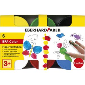 Vingerverf Eberhard Faber ass.kleuren 6x40ml in karton [6x]
