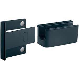 Stiftenhouder, antraciet, inclusief magnetische clip voor bevestiging aan het glas-magneetbord, kunststof, 75x37x35
