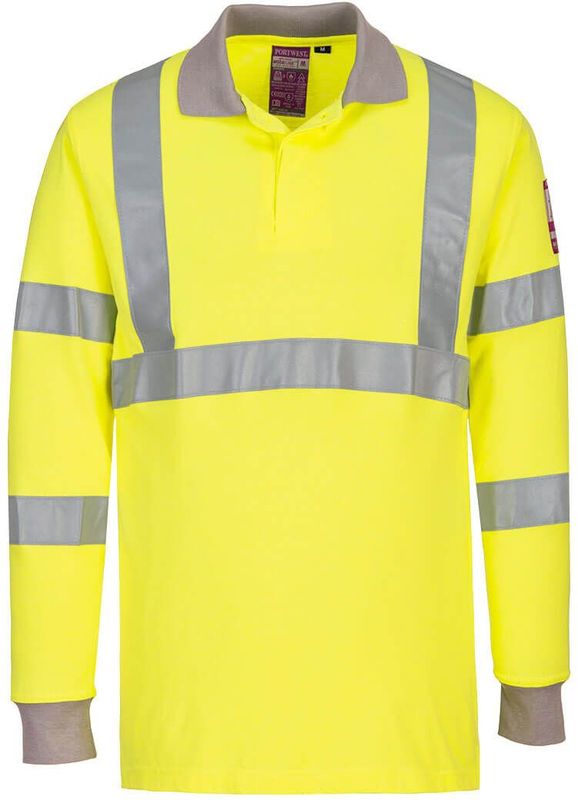Portwest - Modaflame FR77 - Poloshirt - Geel - Lange Mouw - Vlamvertragend