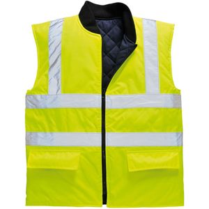 Hi-Vis Omkeerbare Bodywarmer maat XXL, Yellow