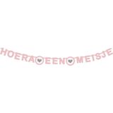 Letterslinger ''Hoera een meisje'' roze [5x]