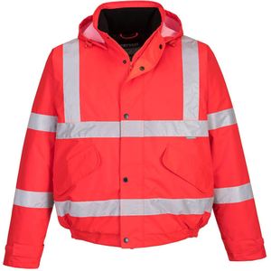 Hi-Vis - Bomberjack - Rood - Maat XL - Windbestendig - Reflecterende Striping