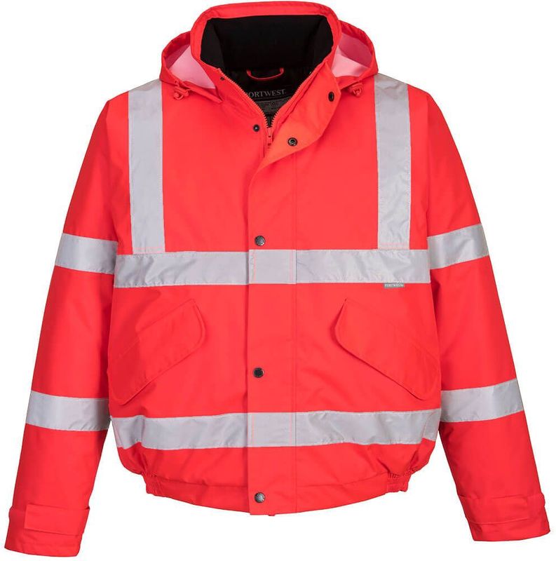 Hi-Vis - Bomberjack - Rood - Maat XL - Windbestendig - Reflecterende Striping