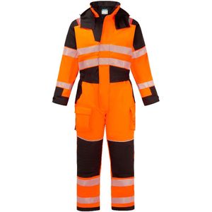 PW3 Modaflame Regen  Hi-Vis Multi-Norm Vlamvertragende Winteroverall maat L, Orange/Black