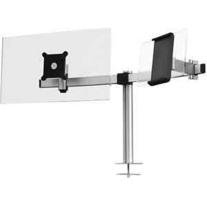 Monitorarm Durable met bladdoorvoer voor 1 scherm en 1 tablet