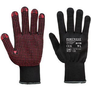 Nylon Polka dot Handschoen maat XXSmall, Black  [12x]