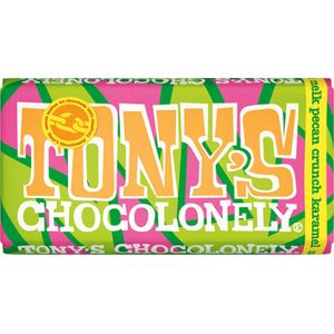 Chocolade Tonys Chocolonely melk pecan crunch karamel 180 gram, 1 stuk