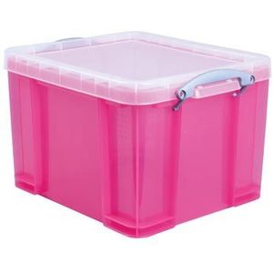 Really Useful Box opbergdoos 35 liter, transparant, helroze [6x]
