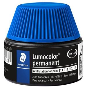 Viltstiftvulling Staedtler Lumocolor permanent 15ml blauw