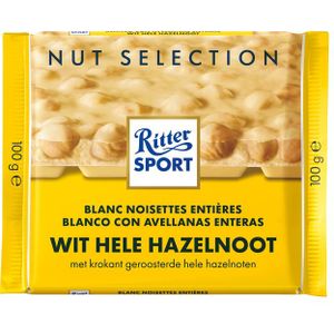 Chocolade Ritter Sport wit-hele hazelnoot 100gr [10x]