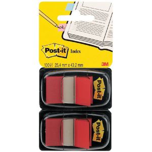 Indextabs 3M Post-it 680 25.4x43.2mm duopack rood