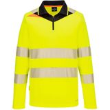 DX4 Hi-Vis polo lange mouw met rits maat 4XL, Yellow/Black