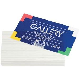 Gallery witte systeemkaarten, ft 7,5 x 12,5 cm, gelijnd, pak van 100 stuks