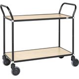 Design-trolley zwart/hout berken