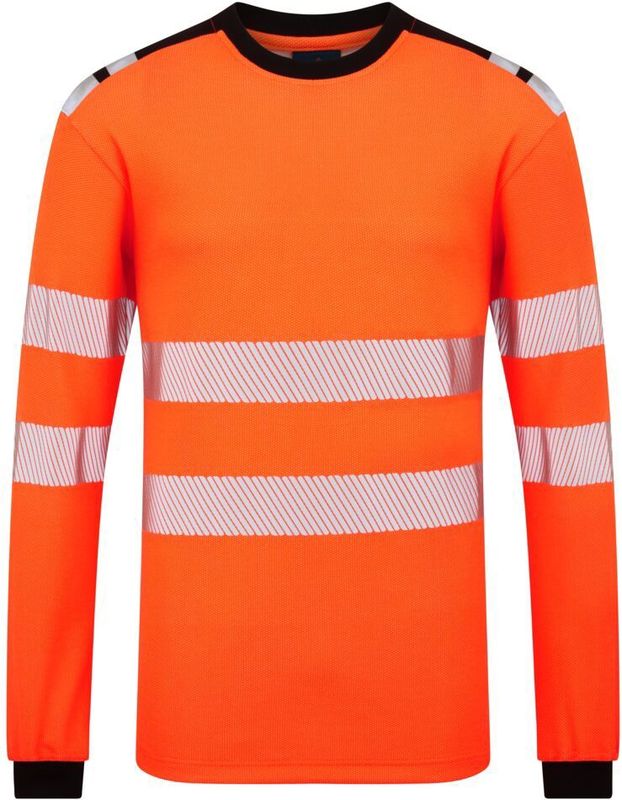 PW3 Modaflame gebreid FR T-shirt met lange mouwen maat L, Orange/Black