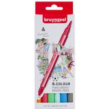 Fineliner Brush pen Bruynzeel Creatives Rio de Janeiro set 6 kleuren