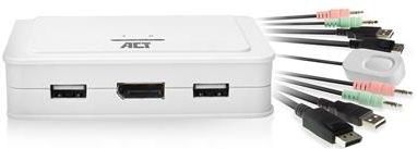 ACT AC7900 DisplayPort 4K KVM switch met vaste kabels