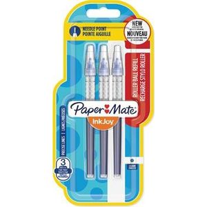 Paper Mate InkJoy vulling voor liquid-ink roller fijn, blauw, blister met 3 vullingen