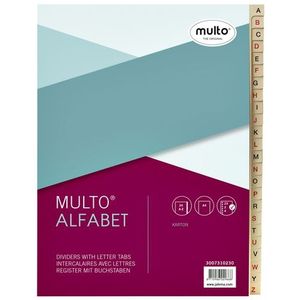 Tabbladen Multo A4 23-rings 24-delig A-Z karton chamois