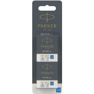 Parker Quink Mini inktpatronen blauw, blister met 12 stuks