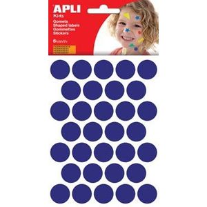 Apli Kids stickers, cirkel diameter 20 mm, blister met 180 stuks, blauw