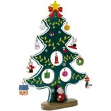 Houten kerstboom met decoratie Woodtree, groen