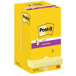 Memoblok 3M Post-it Z-Note S330 Super Sticky 76x76mm geel