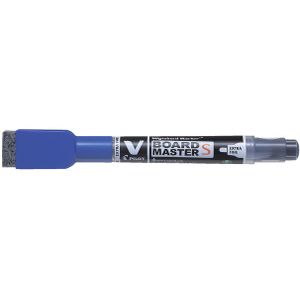Viltstift Pilot whiteboard met wisser rond extra fijn blauw [10x]