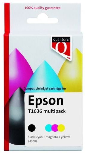 Inktcartridge Quantore alternatief tbv Epson 16XL T1636 zwart  3 kleuren HC